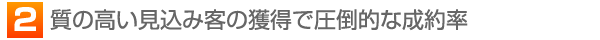 質の高い見込み客の獲得で圧倒的な成約率